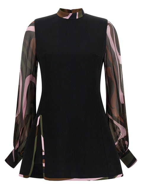 Emilio Pucci Black Marmo Cady Dress