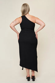 "Emily” One Shoulder O-Ring Dress in Black-Dress-What Lo Wants-XS-Urbanheer