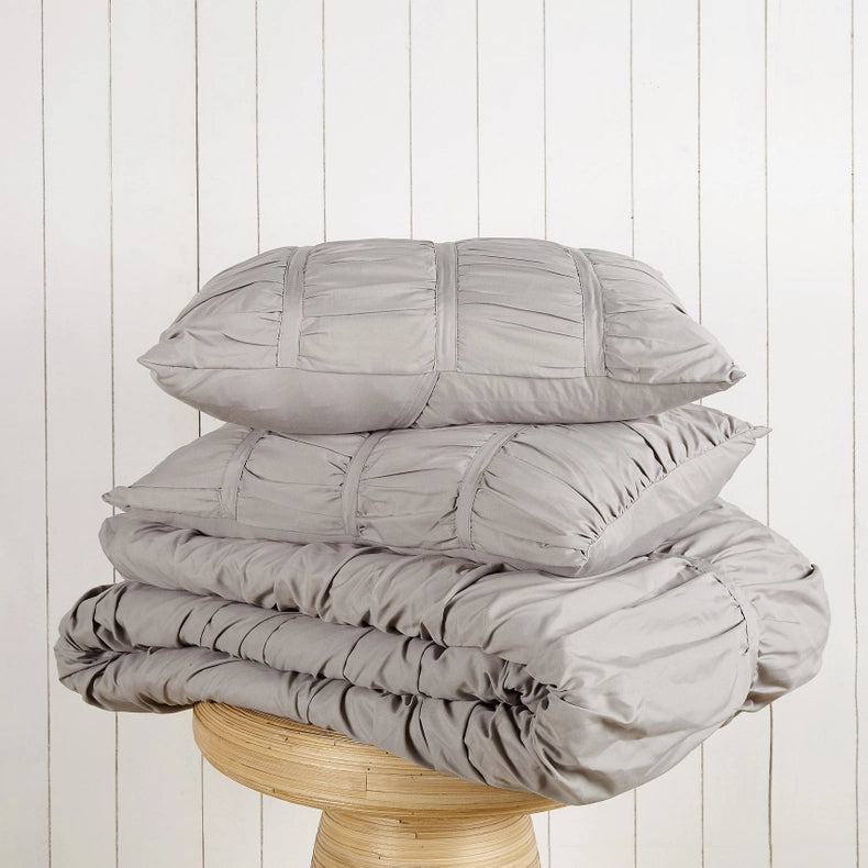 Emily Texture Comforter Set (Light Grey) By Modern Heirloom-Set-Peking Handicraft-Full/Queen-Urbanheer