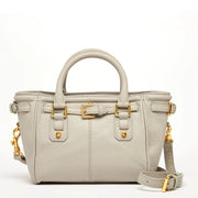 Emma Leather Satchel Bag Grayish Beige-Bag-SUSU-Grayish Beige-Urbanheer