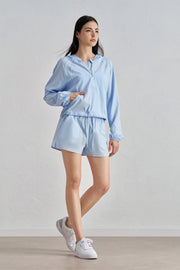 Emory Airplus Zipper Hoodie & Short Activewear Set Echo Blue-Set-91thelabel-S-Echo Blue-Urbanheer