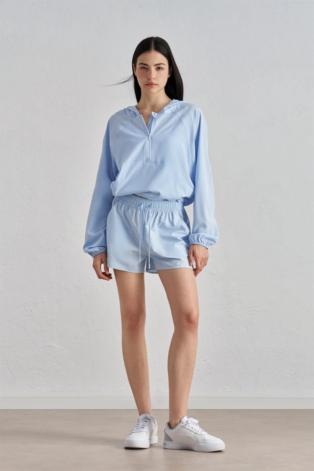 Emory Airplus Zipper Hoodie & Short Activewear Set Echo Blue-Set-91thelabel-S-Echo Blue-Urbanheer