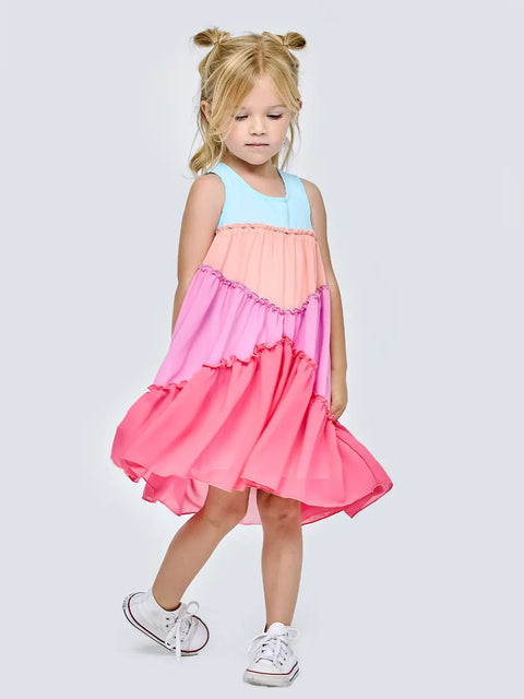Empire Color Block Flowy Dress