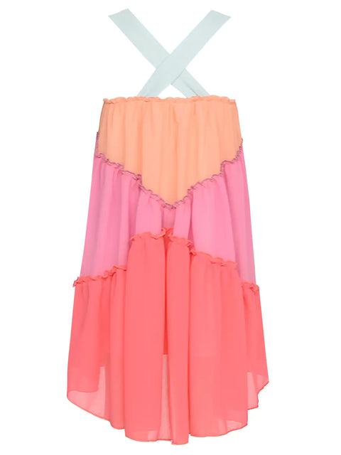 Empire Color Block Flowy Dress