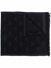 Emporio Armani Allover logo wool scarf