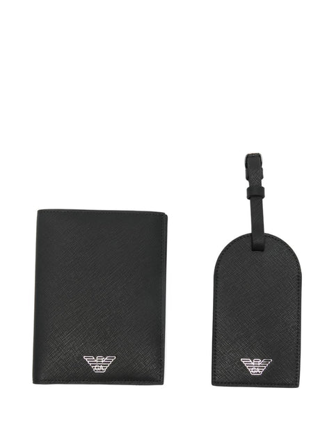 Emporio Armani Asv Gift Box With Regenerated Saffiano Passport Holder And Tag