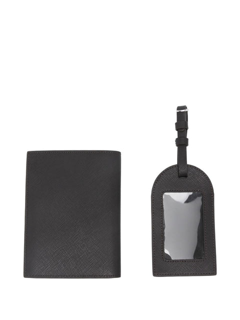 Emporio Armani Asv Recycled Saffiano Leather Passport Holder And Tag Gift Box