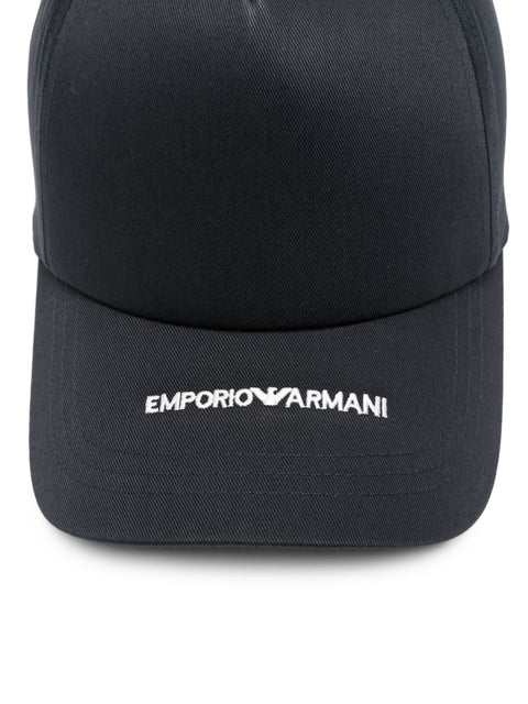 Emporio Armani Canvas Baseball Cap With Embroidered Logo