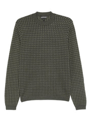 Emporio Armani Geometric-pattern virgin-wool sweater