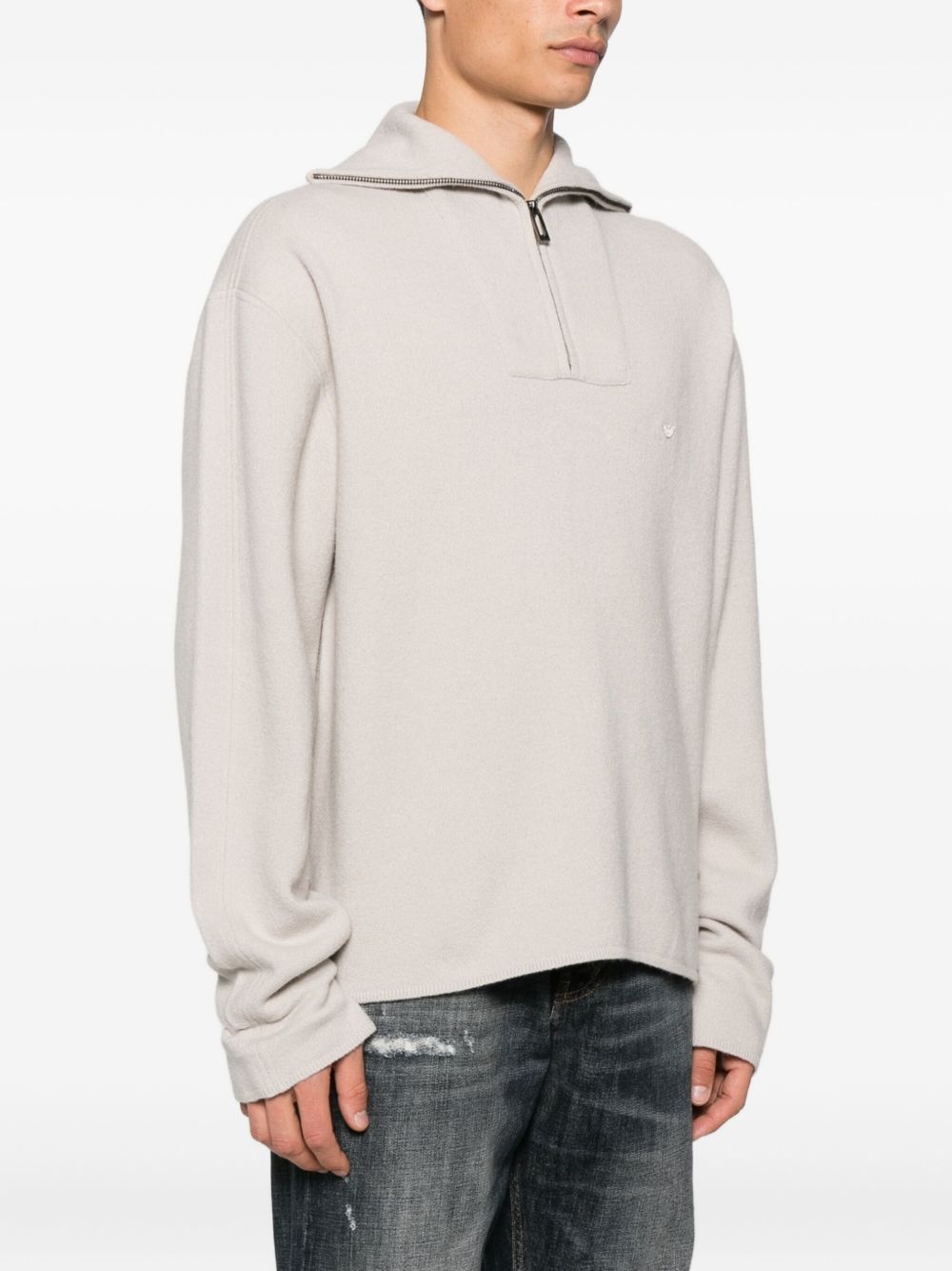 Emporio Armani Half-zip wool sweater