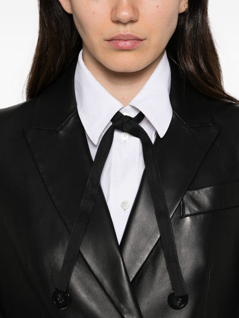 Emporio Armani Leather Blazer Jacket