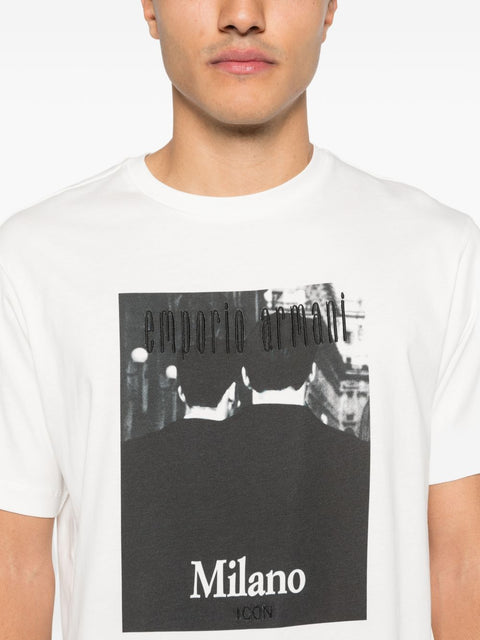 Emporio Armani Printed cotton t-shirt