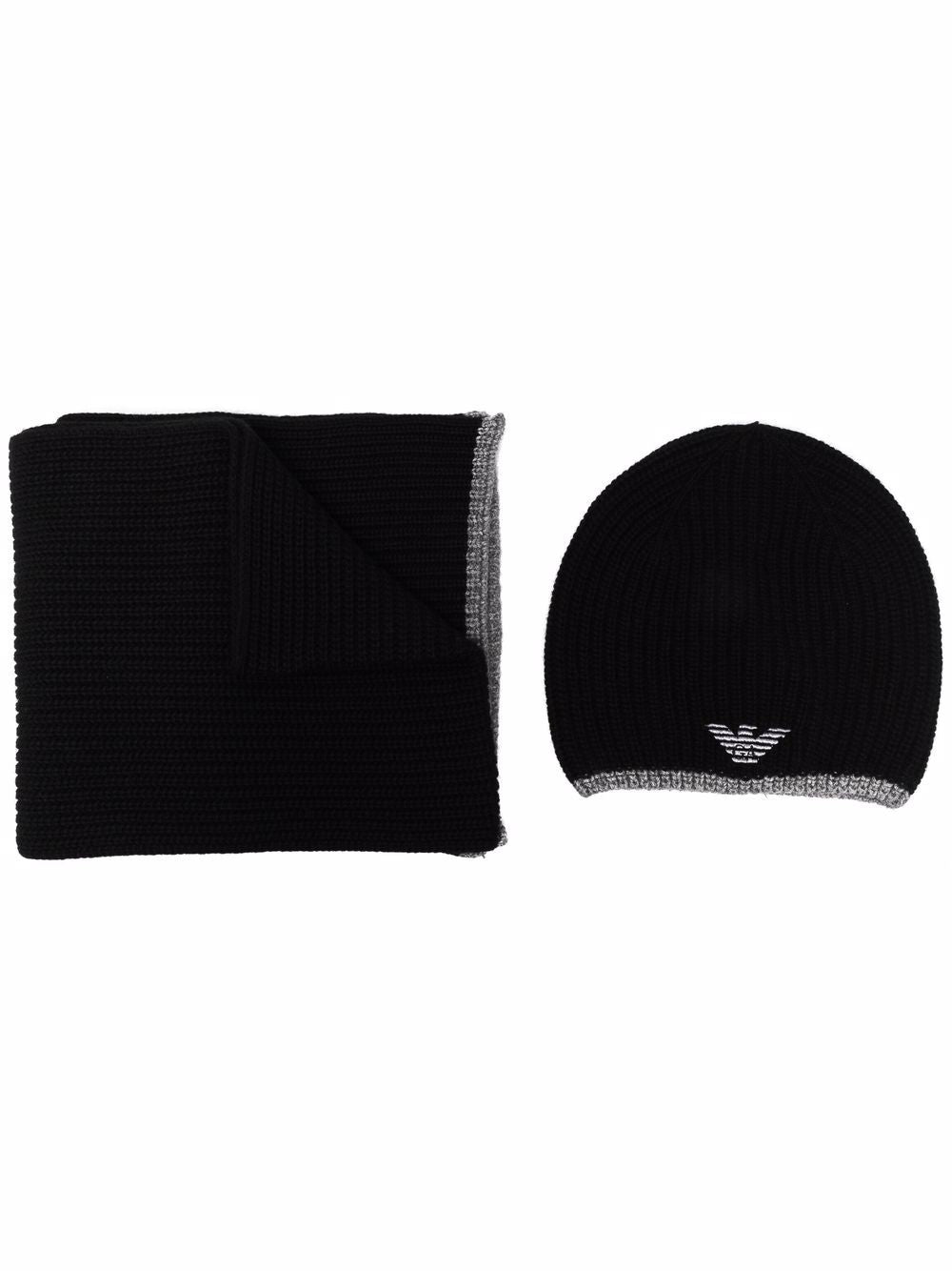Emporio Armani Scarfs Black-Scarves Hats & Gloves-Emporio Armani-UNI-Urbanheer