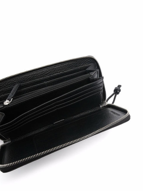 Emporio Armani Tumbled Leather Wallet With Wrap-Around Zip