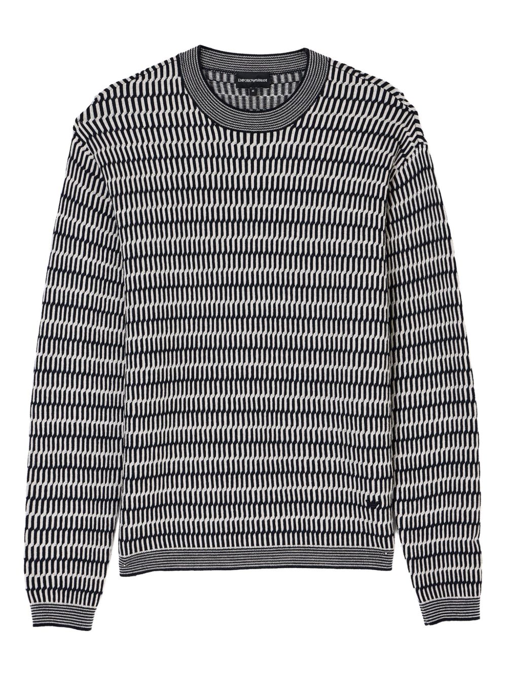 Emporio Armani Two-tone embroidery-stitched jacquard virgin wool jumper