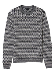 Emporio Armani Two-tone embroidery-stitched jacquard virgin wool jumper