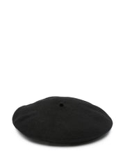 Emporio Armani Wool beret with micro-studded logo