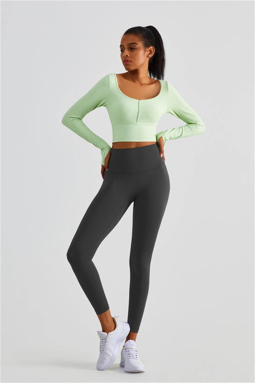 Empower High Waist Leggings Fiery Graphite Gray-Leggings-91thelabel-S-Urbanheer