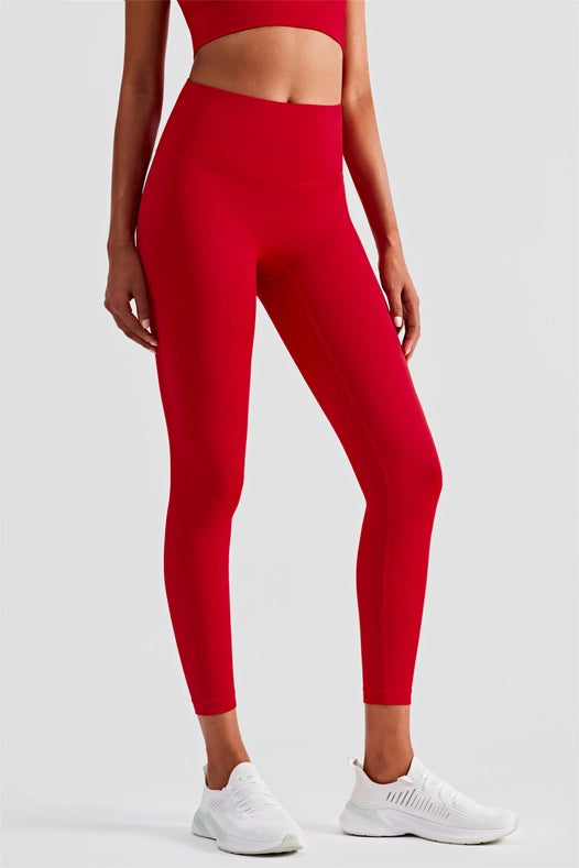 Empower High Waist Leggings Fiery Red-Leggings-91thelabel-S-Urbanheer