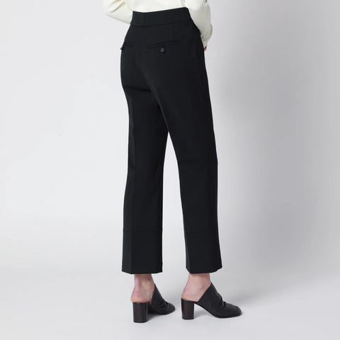 Entire Studios Black wool-blend flared cropped trousers