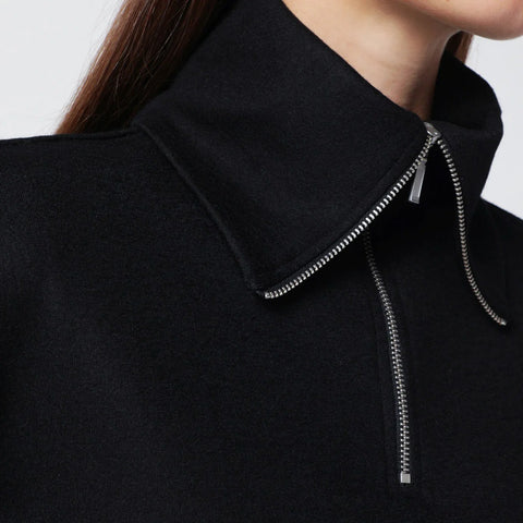 Entire Studios Black wool zip-collar top