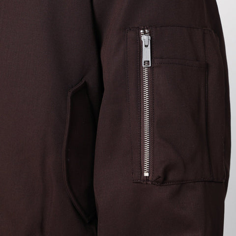 Entire Studios Dark brown zip-up bomber jacket in wool