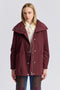 Envelope Collar Hidden Hood Rain Jacket