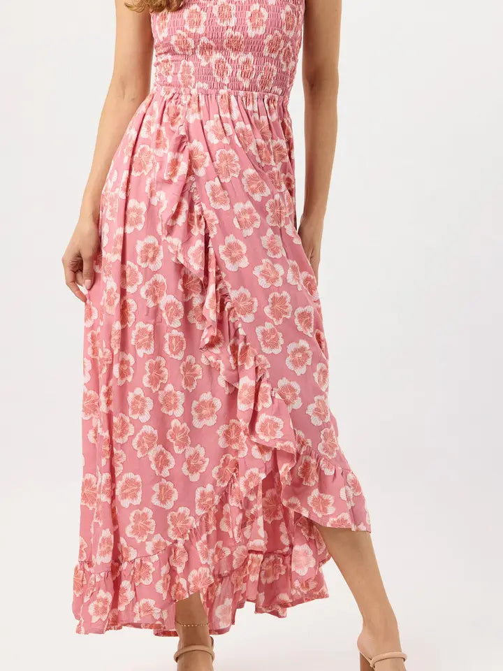 Eri Maxi Dress Lanai Floral Mauve-Dress-Tiare Hawaii-One Size-Lanai Floral Mauve-Urbanheer