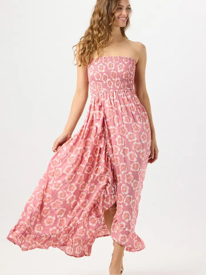 Eri Maxi Dress Lanai Floral Mauve-Dress-Tiare Hawaii-One Size-Lanai Floral Mauve-Urbanheer