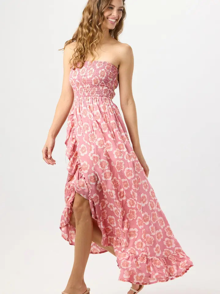 Eri Maxi Dress Lanai Floral Mauve-Dress-Tiare Hawaii-One Size-Lanai Floral Mauve-Urbanheer