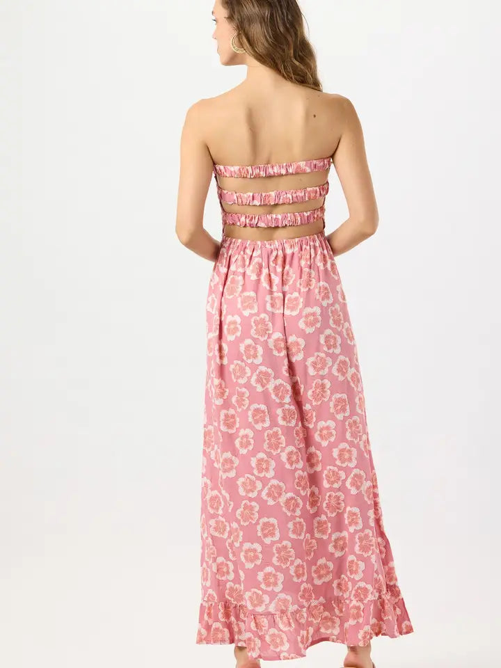 Eri Maxi Dress Lanai Floral Mauve-Dress-Tiare Hawaii-One Size-Lanai Floral Mauve-Urbanheer