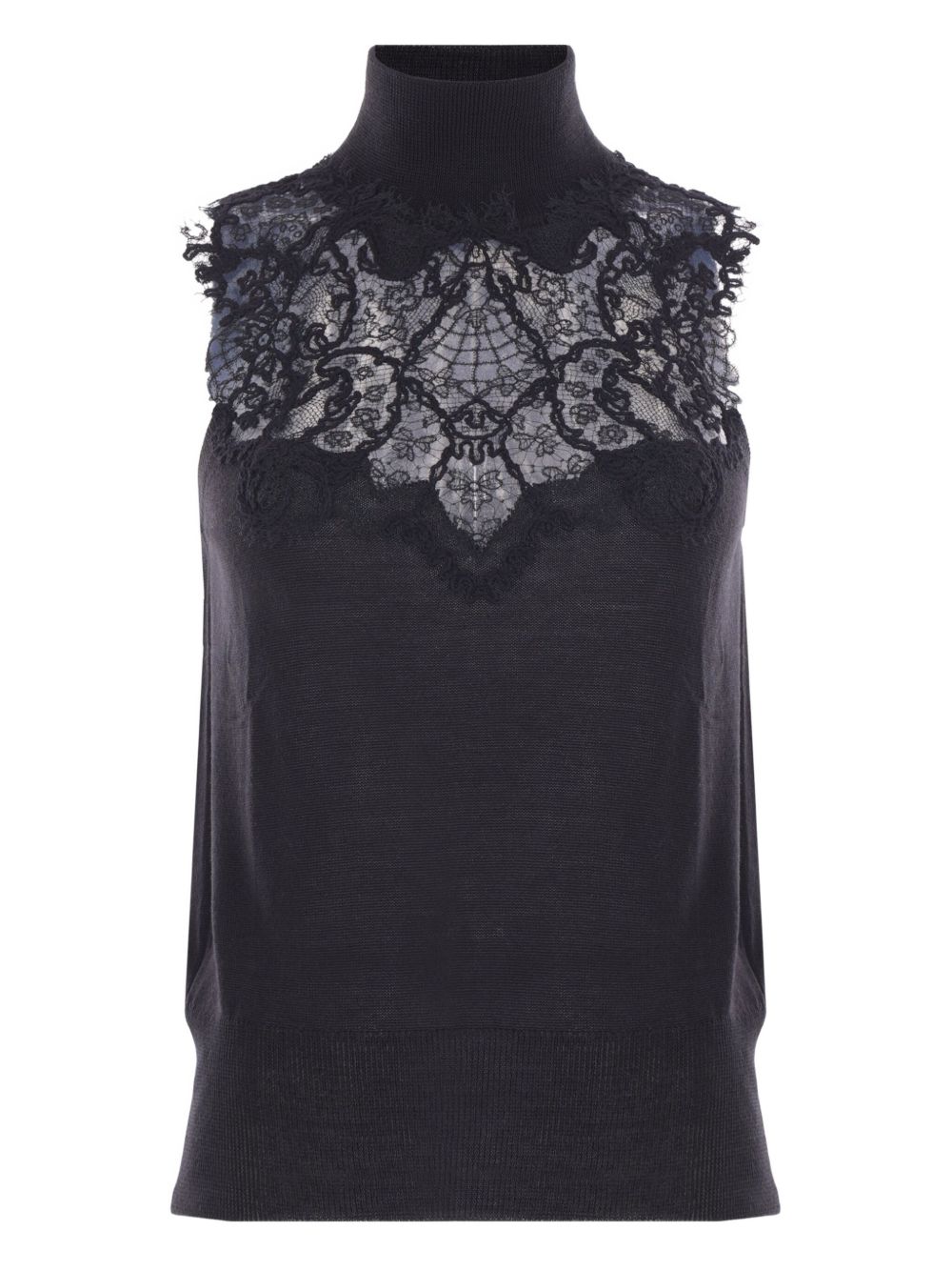 Ermanno Scervino Lace-insert turtleneck top