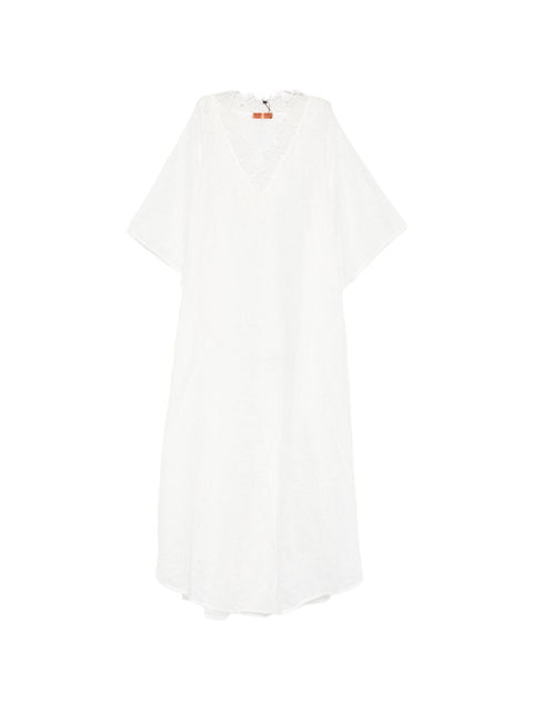 Ermanno Scervino V-neck short sleeves scalloped edge Long kaftan