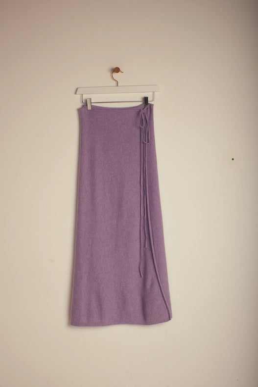 Esmeralda Cashmere Knitted Wrap Skirt Purple-Skirts-Leap Concept-XS-Urbanheer