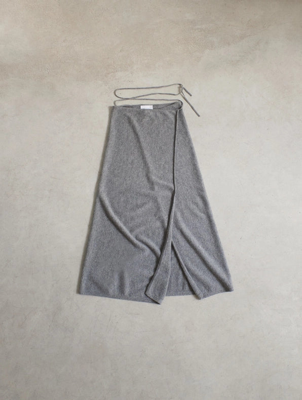 Esmeralda Cashmere Knitted Wrap Skirt-Skirts-Leap Concept-XS-Grey-Urbanheer