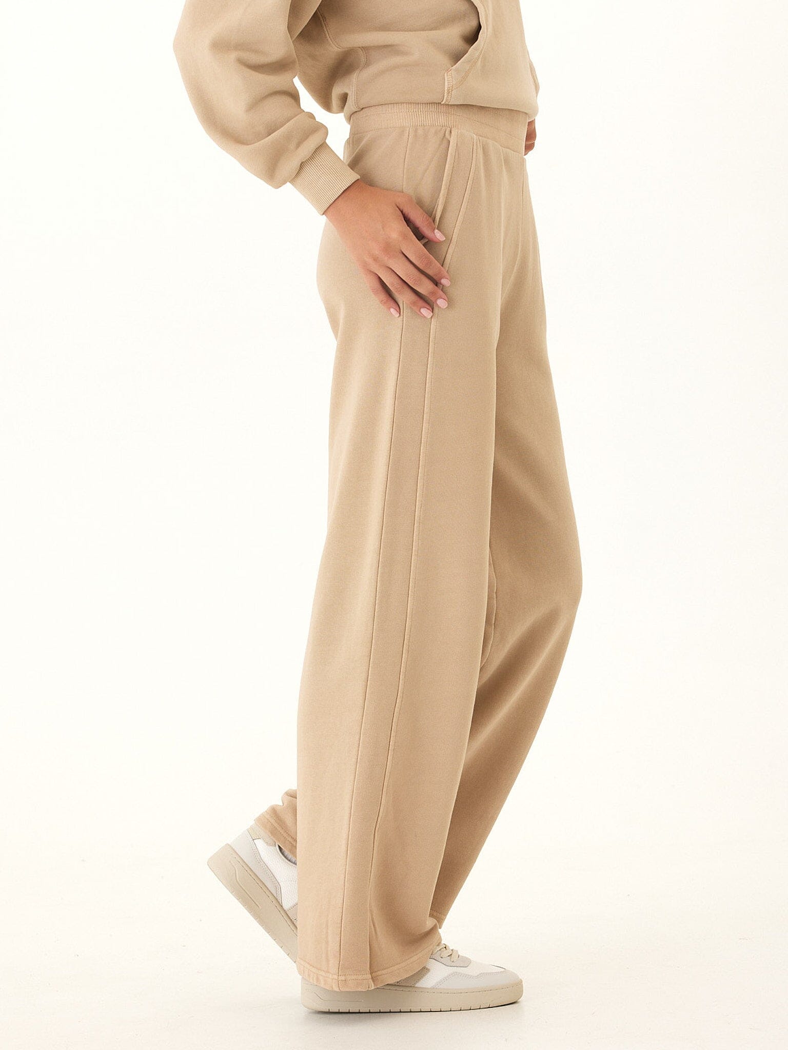Esmeralda Mineral Wash Cotton Terry Wide Leg Pant
