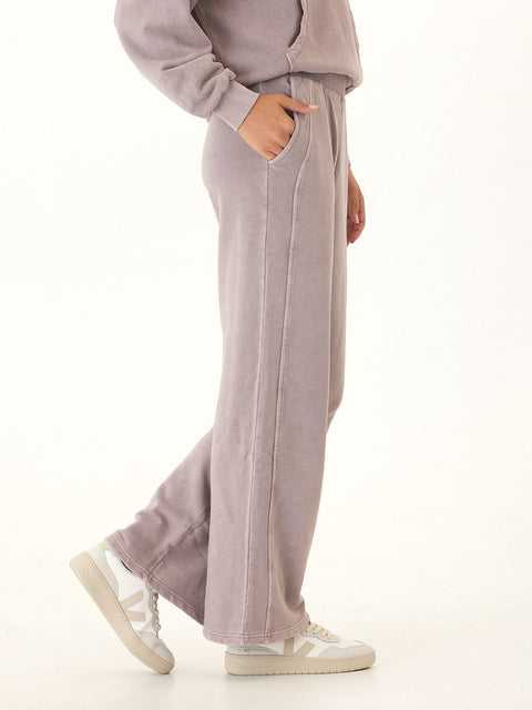 Esmeralda Mineral Wash Cotton Terry Wide Leg Pant