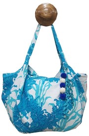 Esona Bag Big Coral White Blue Spring Summer-Bag-ModaPosa-0.1 x 15 x 12 in (0.3 x 38.1 x 30.5 cm)-Urbanheer