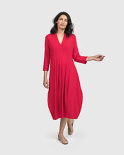 Essential Cocoon Dress, Red Rose-Dress-Alembika-4 (US 12-14)-red-Urbanheer
