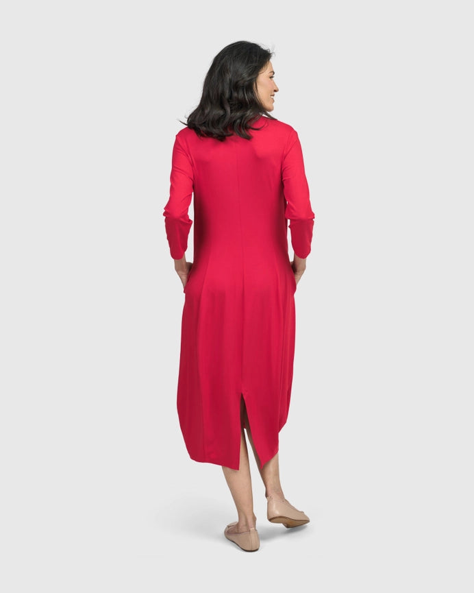 Essential Cocoon Dress, Red Rose-Dress-Alembika-4 (US 12-14)-red-Urbanheer