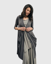 Essential Draped Cocoon Jacket, Grey-Jacket-Alembika-US 4-6-Grey-Urbanheer