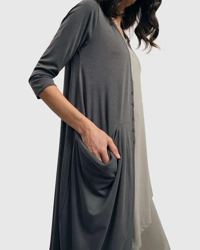 Essential Draped Cocoon Jacket, Grey-Jacket-Alembika-US 4-6-Grey-Urbanheer