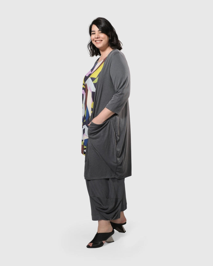 Essential Draped Cocoon Jacket, Grey-Jacket-Alembika-US 4-6-Grey-Urbanheer
