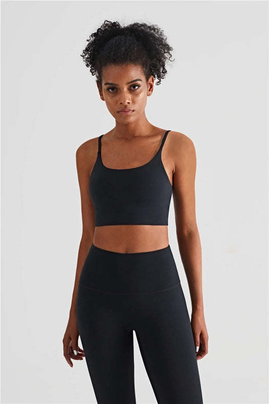 Esther Lycra® Cami Top Sports Bra Black-Sports bra-91thelabel-S-Urbanheer