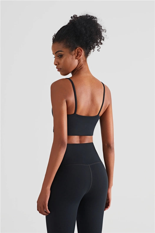 Esther Lycra® Cami Top Sports Bra Black-Sports bra-91thelabel-S-Urbanheer