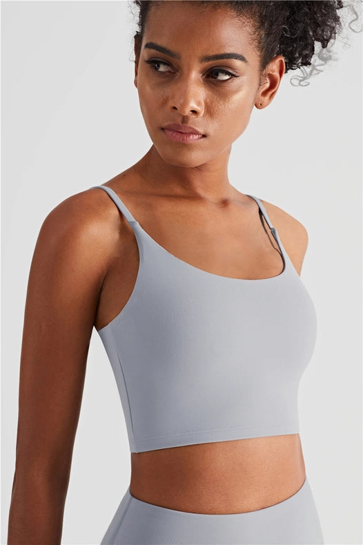 Esther Lycra® Cami Top Sports Bra Cloud Gray-Sports bra-91thelabel-S-Urbanheer