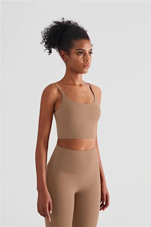 Esther Lycra® Cami Top Sports Bra Frappuccino-Sports bra-91thelabel-S-Urbanheer