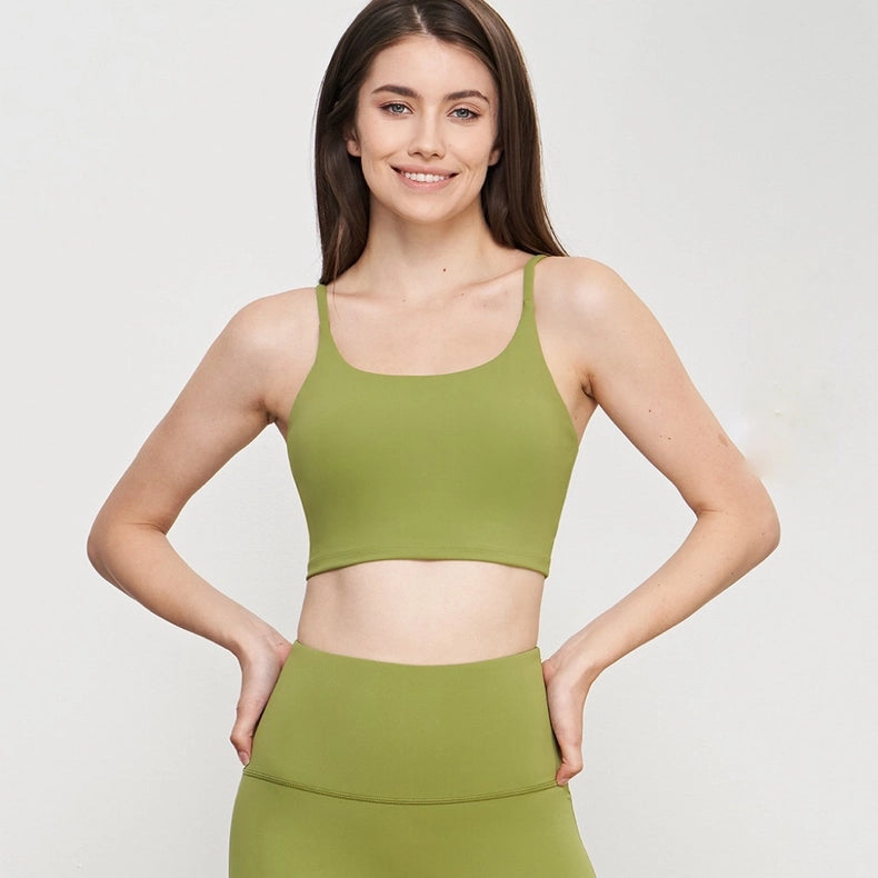 Esther Lycra® Cami Top Sports Bra Matcha Green-Sports bra-91thelabel-S-Urbanheer