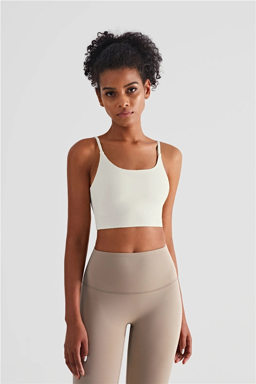 Esther Lycra® Cami Top Sports Bra White-Sports bra-91thelabel-S-Urbanheer