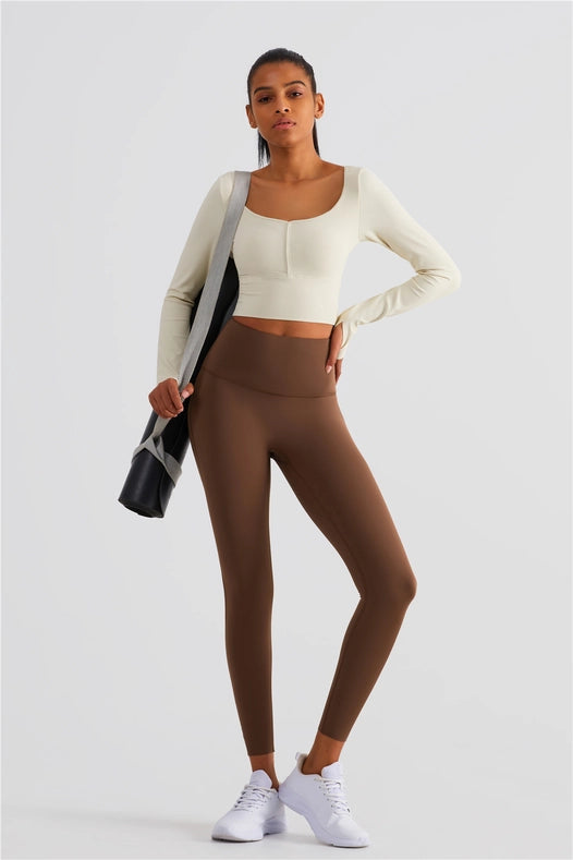 Esther Lycra® Seamless High Waist Leggings Chestnut-Leggings-91thelabel-S-Urbanheer